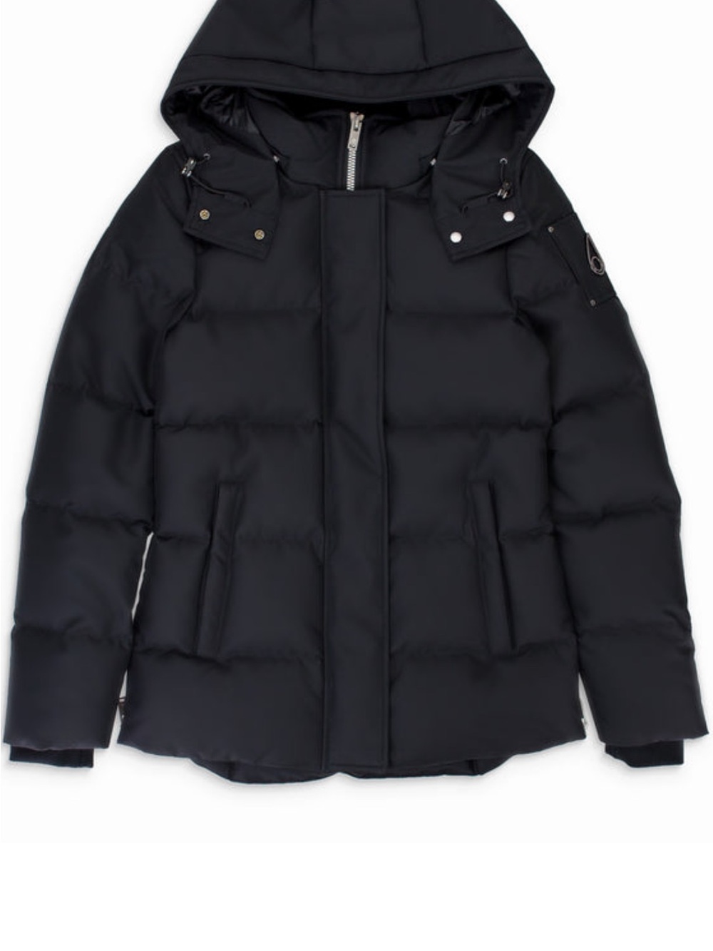 Black Hooded Puffer Jacket - MOOSE KNUCKLES Brand